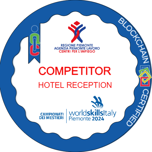 Competitor Hotel Reception ai Campionati dei Mestieri WorldSkills Piemonte 2024.